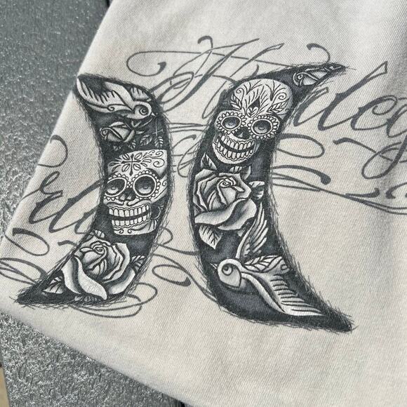 Hurley skull mens L Regular Fit T-shirt, gray - Picture 2 of 7